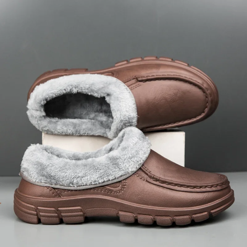 Slippers For Home Man Winter Plus Cotton Keep Warm Men's Casual Shoes Outdoor Driving Kitchen Water Proof Soft Popular Model