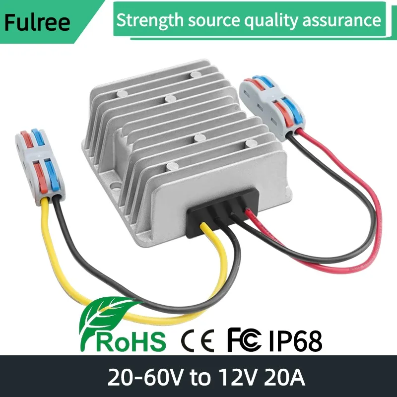 

DC 36V/48V Step Down to 12V 20A 240W DC DC Converter Regulator Power Supply Module Buck Transformer, Waterproof Voltage Reducer