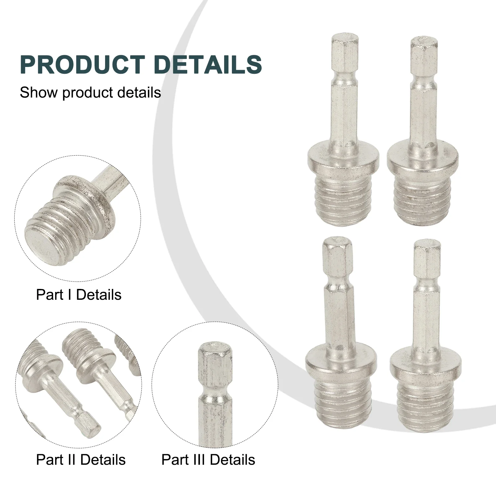 4ชิ้น1/4 "อะแดปเตอร์ก้านเชื่อมต่อหกเหลี่ยมหัวสว่านแผ่นแผ่นขัดขัดเงา M14ไขควง Bor listrik ก้านสูบ