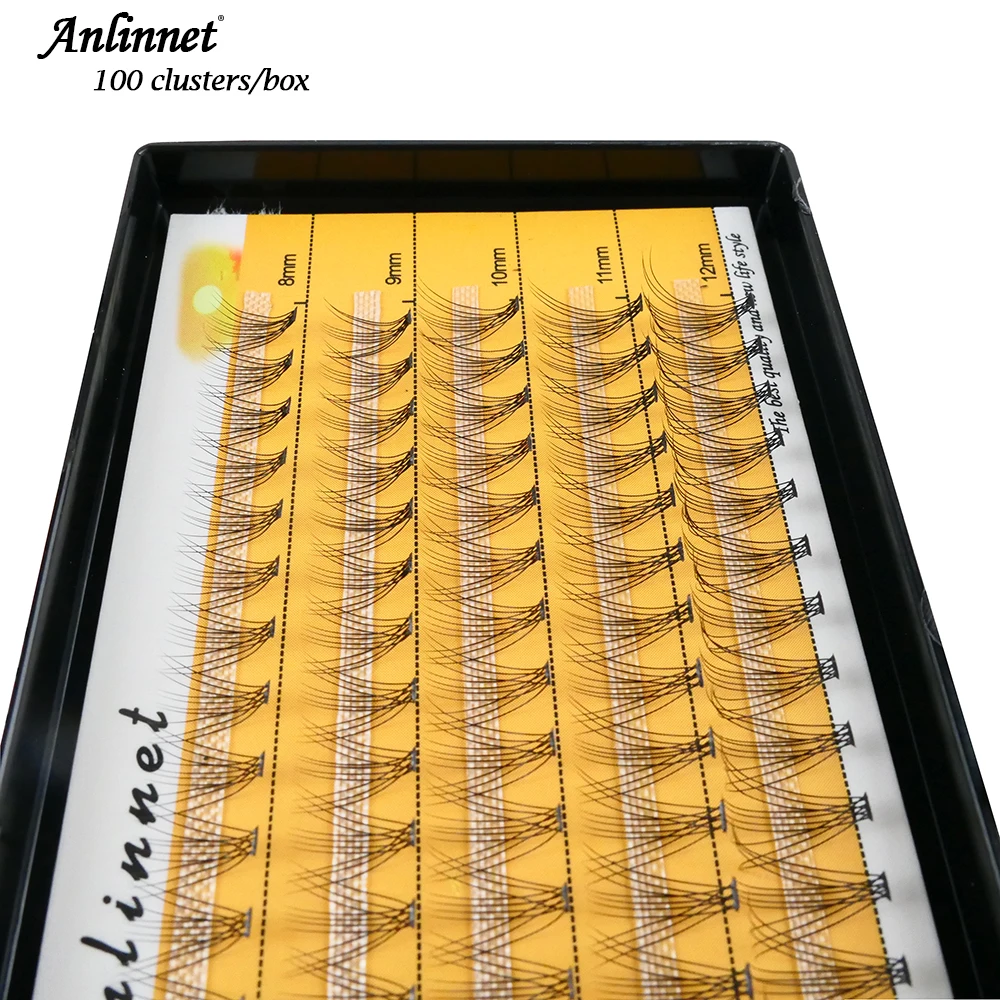 5 Rows 100 Bunches Eyelash Extension Natural Mink Eyelashes Individual 10D/20D Cluster False Lashes Makeup tools Lashes Wholesal