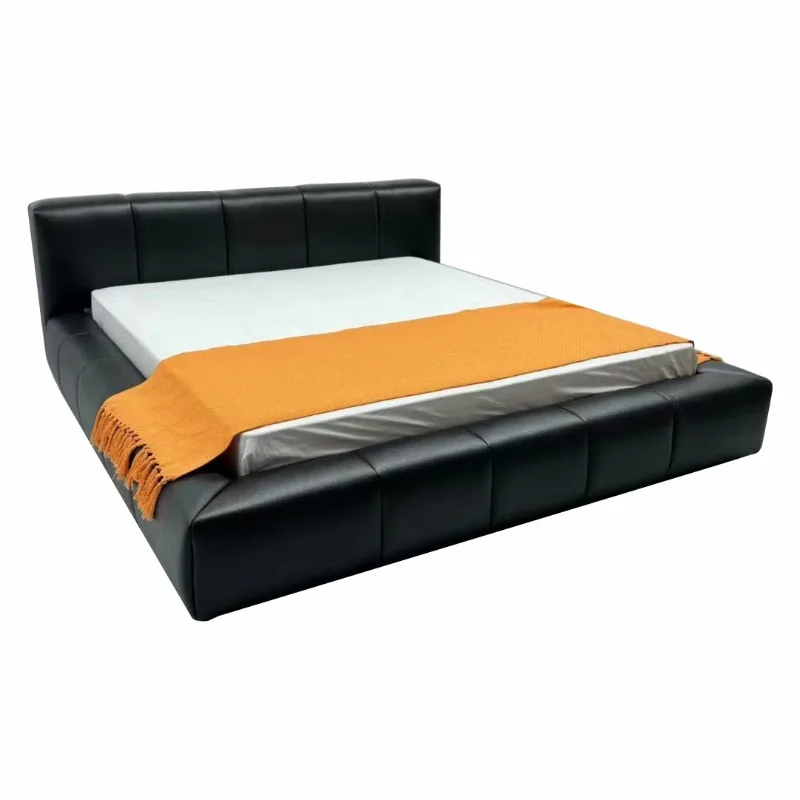 

Nordic leather queen bed Italian light luxury master bedroom modern simple double bed