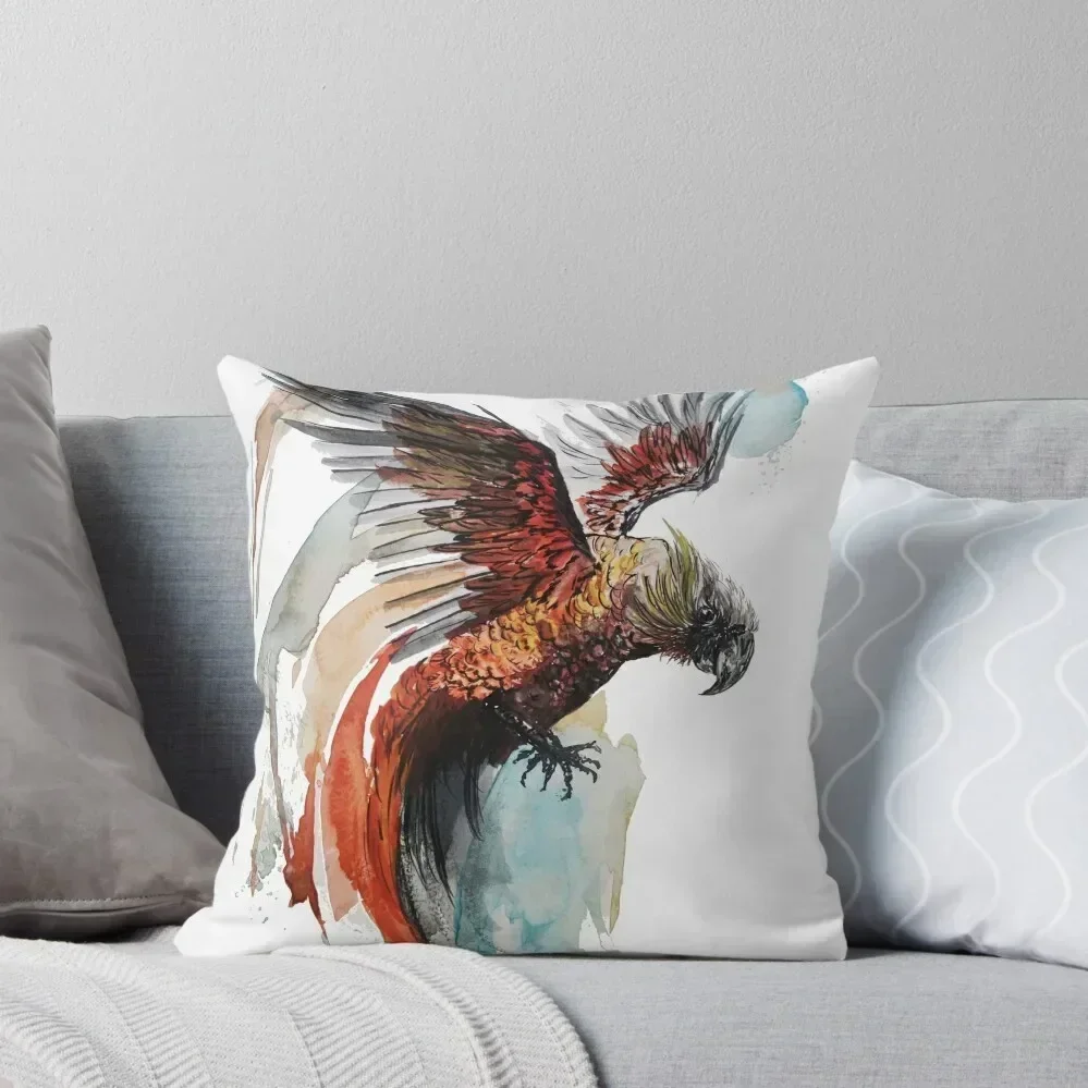 

Kākā Parrot Bird Watercolour Art Throw Pillow Pillow Case Pillowcases Bed Cushions pillow