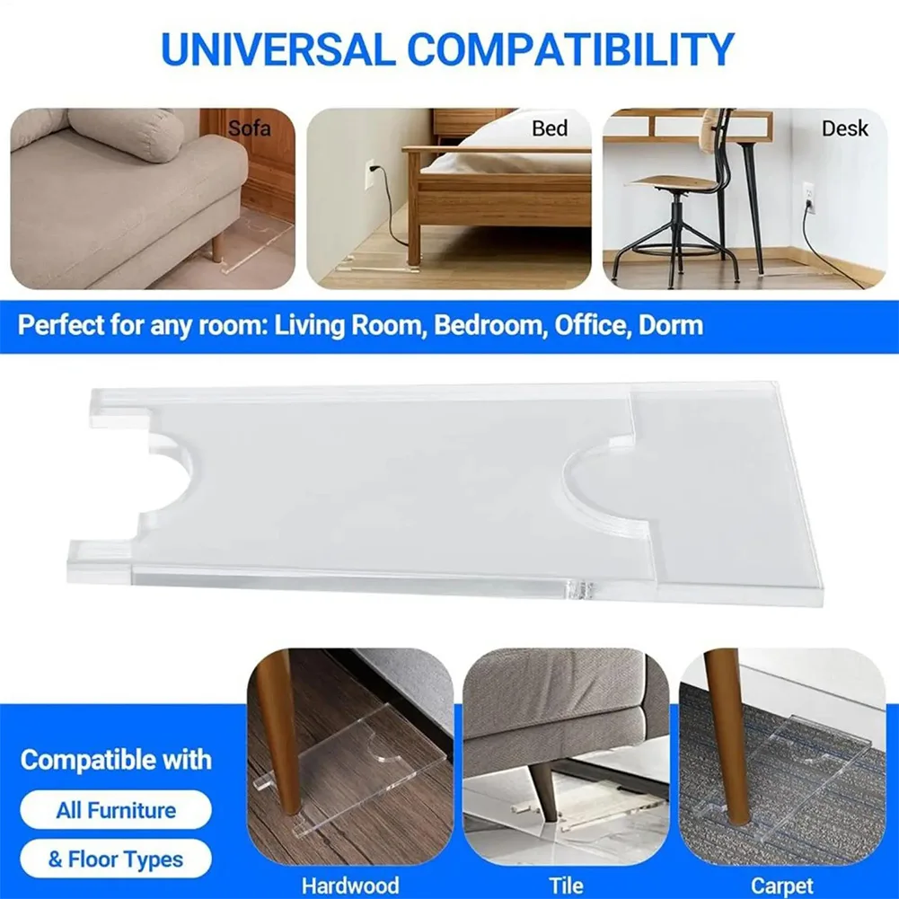 2Pcs Non-Slip for acrylic Glider Pads for Couch Wall Spacer and Furniture Stabiliser Applications in Living Spaces