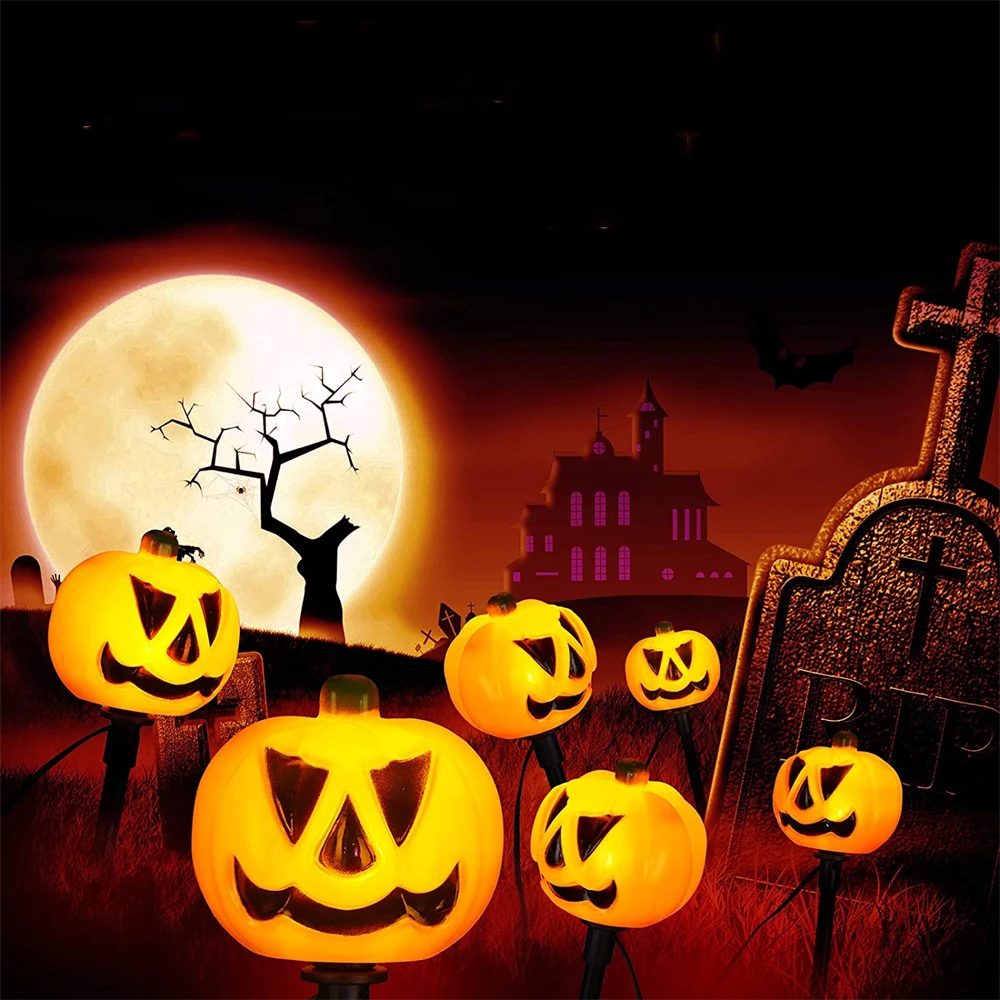 

Halloween LED Pumpkin Lamp 2.5M 5Buls Solar/Battery Operated Outdoor Garden Lawn Lights for Christmas Holiday Piarty Patio Decor