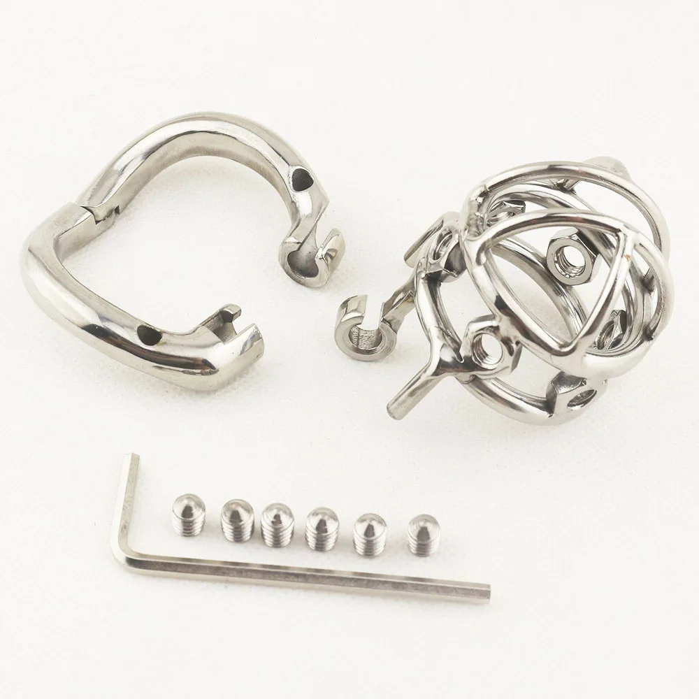Male Chastity Devices with Removable Sharp Screw Stainless Steel Penis Stimulate Chastity Cage Cock Ring Sex Toys Chastity Belt