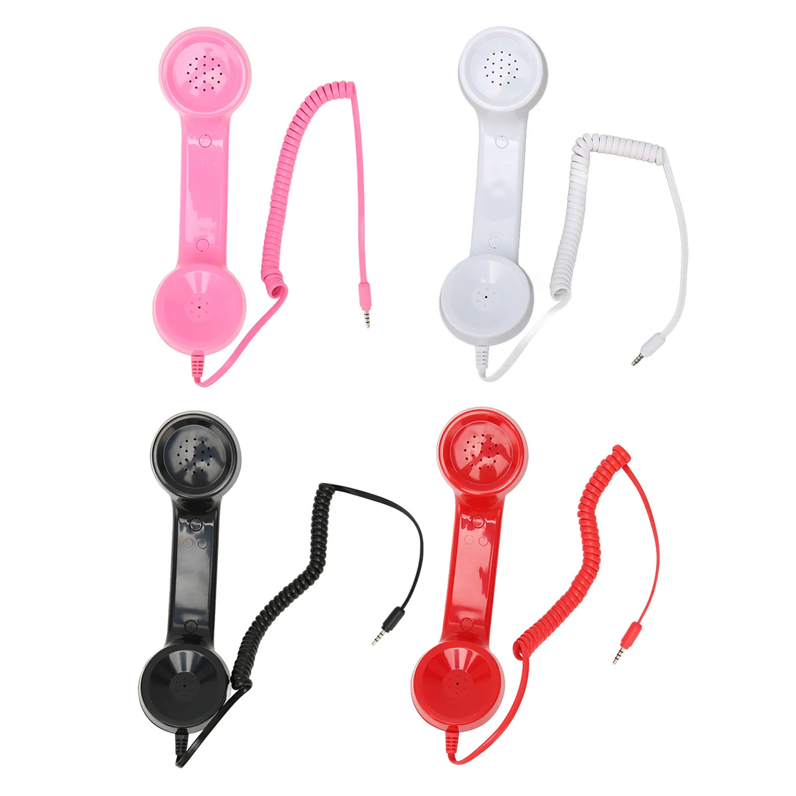 Retro Phone Handset Multifunction Radiation Proof 3.5mm Sound Plug Handheld Cell Phone Receiver for Mobile Phones Computers