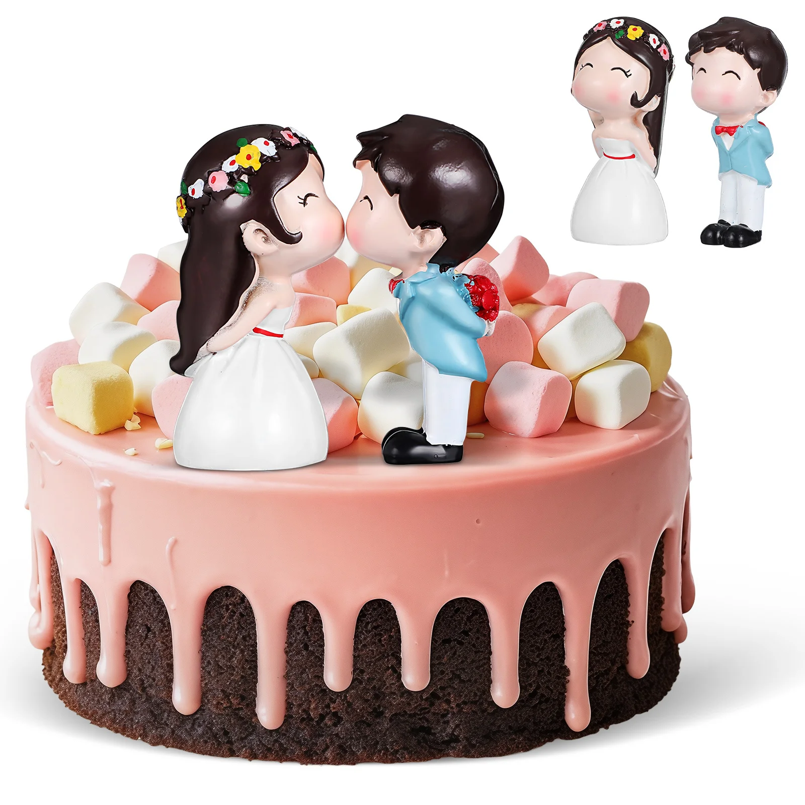 

1 Pair Kiss Couple Decoration Resin Wedding Cake Topper Bride Groom Figure For Wedding Party Cake Decor Statue Home Decor