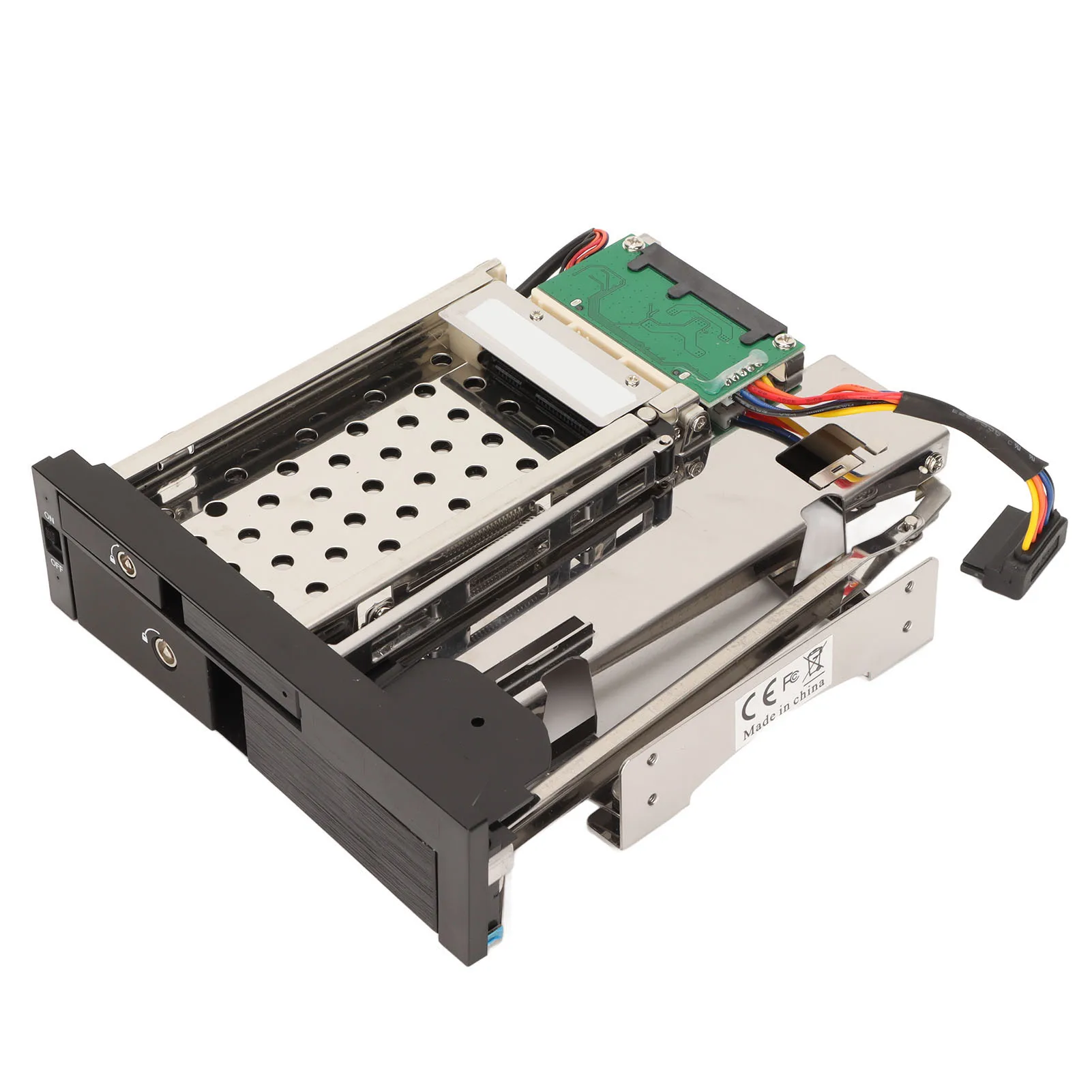 Gabinete interno de 2,5 polegadas e 3,5 polegadas, gabinete de disco rígido sem bandeja, baía dupla, permutável a quente, fácil de instalar, remoção para computadores