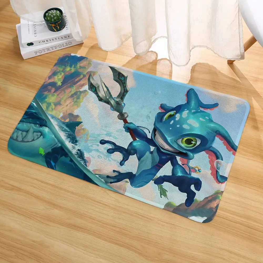 Fizz LOL League Of Legends Home Durable Floor Mat For Entrance Bedroom Washroom Bathroom Doorways Absorbent Non-Slip Foot Mats