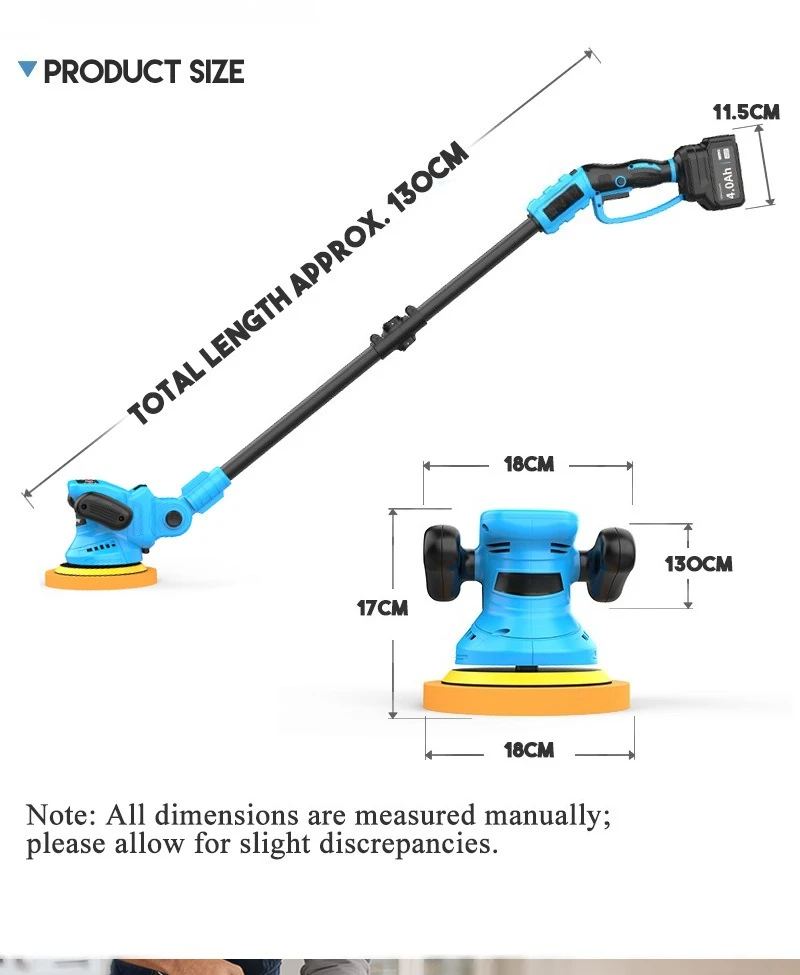 Lithium Battery Handheld 6-speed Speed Regulation Wireless Portable Waxing Floor Scratch Repair Electric Floor Polisher