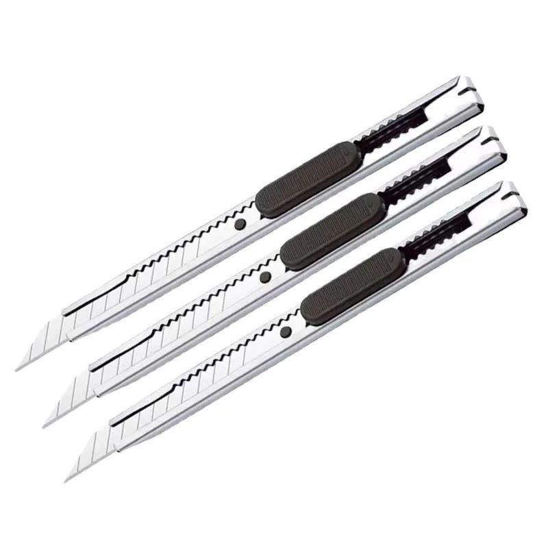 

【Hot】10PCS 30 60Degree Retractable Box Cutter 9MM Blade Utility Knife Carbon Steel Self-Locking Design Cutting Tools Wallpaper C