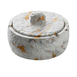 Creative Marbled Ashtray with Lid Portable Ceramic Living Room Car Library Ashtray Anti-fly Ash Home Decor for Boyfriend Gifts