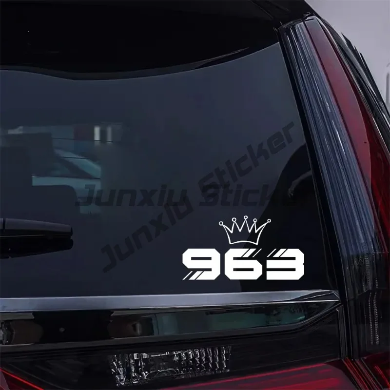 

Car Sticker Creative Number 963 Crown Decorative Vinyl Sticker Funny Waterproof Car Decal Auto Body Window DIY Decor Accessories