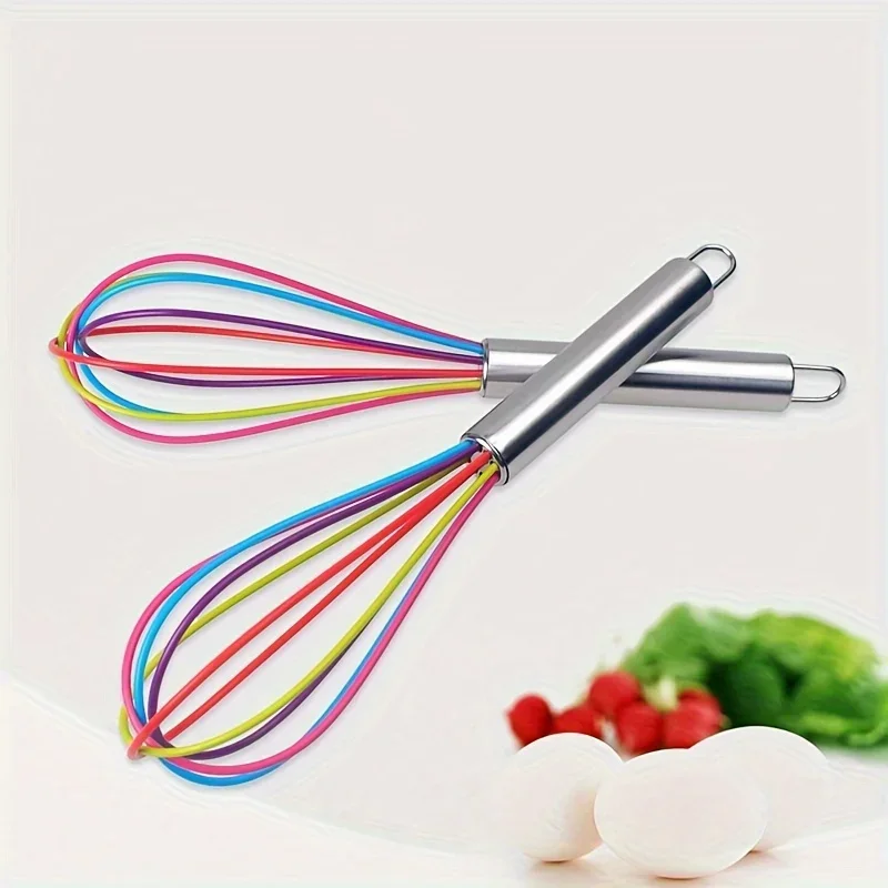1pc, Multifunctional Stainless Steel Egg Whisk for Baking and Cooking - Colorful Manual Egg Beater for Whisking, Blending,