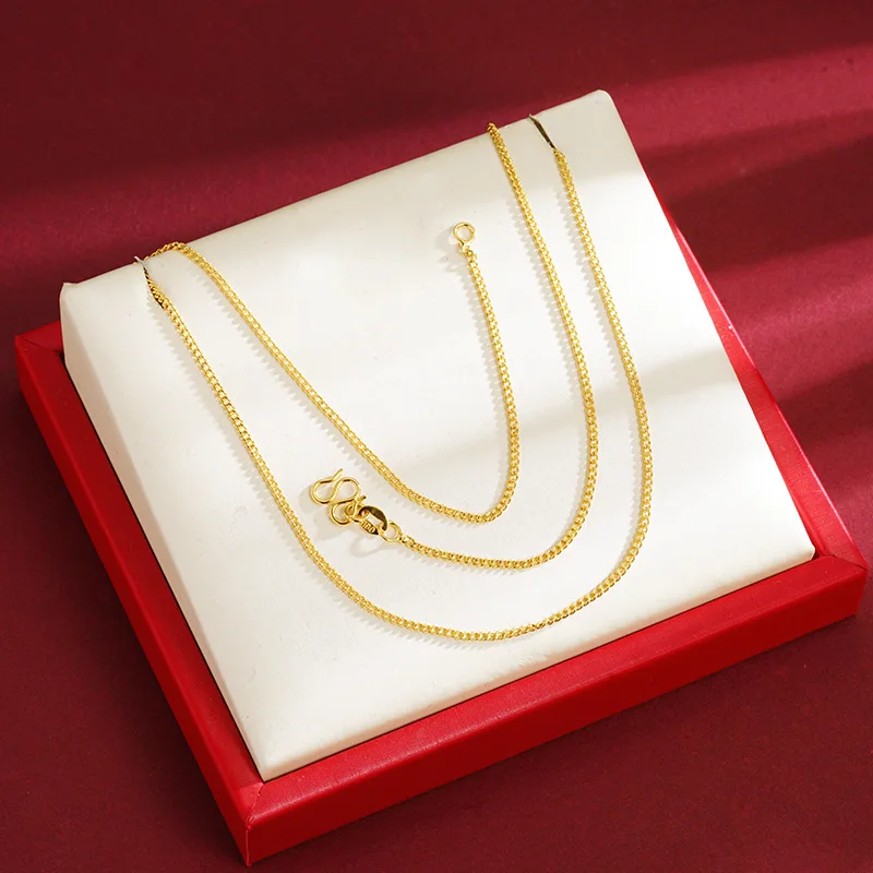 Ancient Sand Gold Chain Necklace DIY Jewelry Accessories Versatile Colorfast Long Lasting For Layering Lucky Fortune Blessing