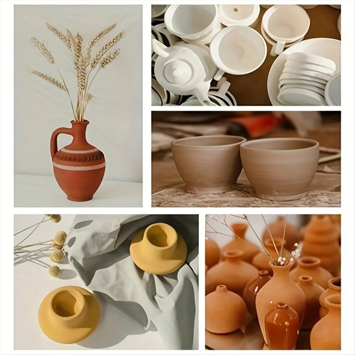 

5 шт., набор деревянных форм для керамики, универсальные размеры для изготовления керамики и глины, круглые формы для слякоти для ручного сборки [2026 MOCC]