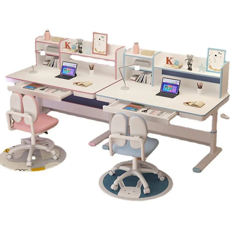 #New Idea Adjustable Height Three Fresh Colors Study Desks Chairs Set For Students At Home