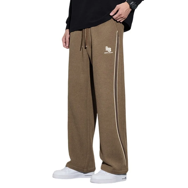 

Velvet Pants Men Have Texture Loose Fashion Brand Casual Straight Leg Pants Adult Gentleman Comfortable Loose Senior High-end