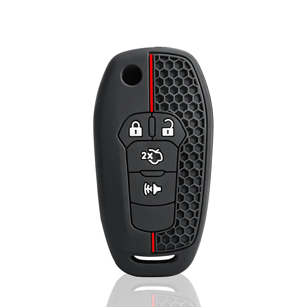 4 Buttons Silicone Car Key Case Cover for Ford Fusion F150 F-150 2015 2016 2017 Folding Keychain Remote Protection Accessories