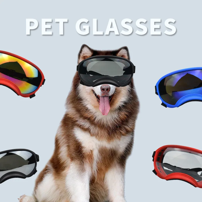 Outdoor Dog Pet Glasses Dog Ski Sports Sunglasses Adjustable Strap for Travel Skiing and Anti-FogPet Goggles Sunglasses