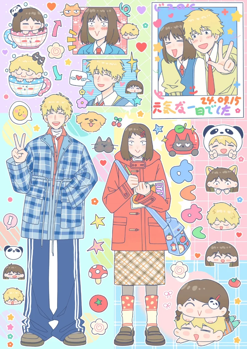 MatchaLatte Sticker Set | Tennis Boys & Blush Girls for Campus Couple Journals