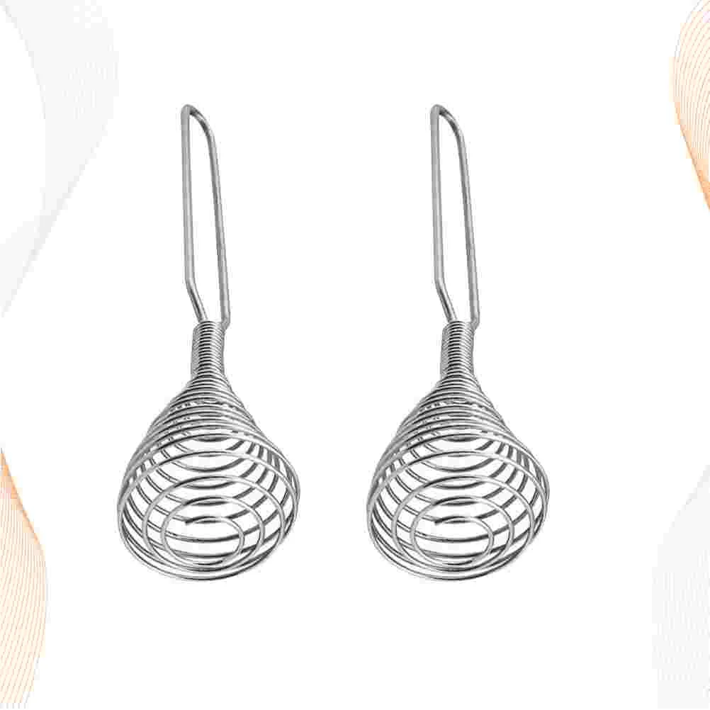 

2 Pcs Stainless Steel Whisk Blender for Baking Cooking Utensil Spring Mixer Semiautomatic Fast Mixing