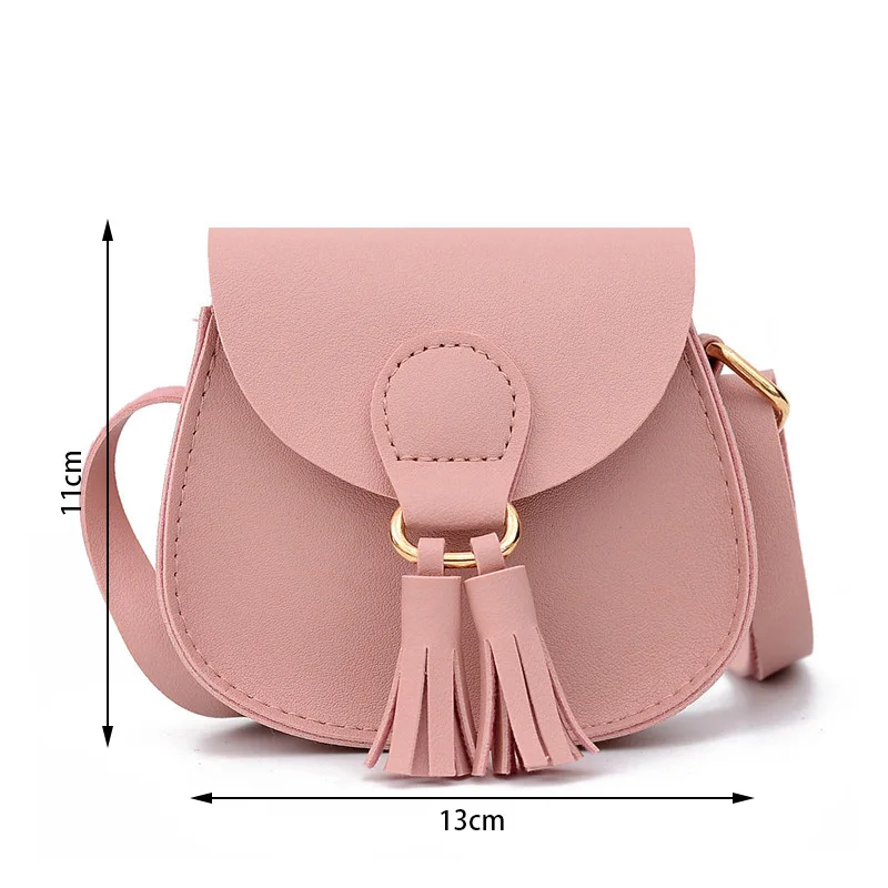 Children Crossbody Bags PU Leather Small Shoulder Bag Cute Accessories Kids Coin Purse Cute Girls Baby Tassel messenger bag