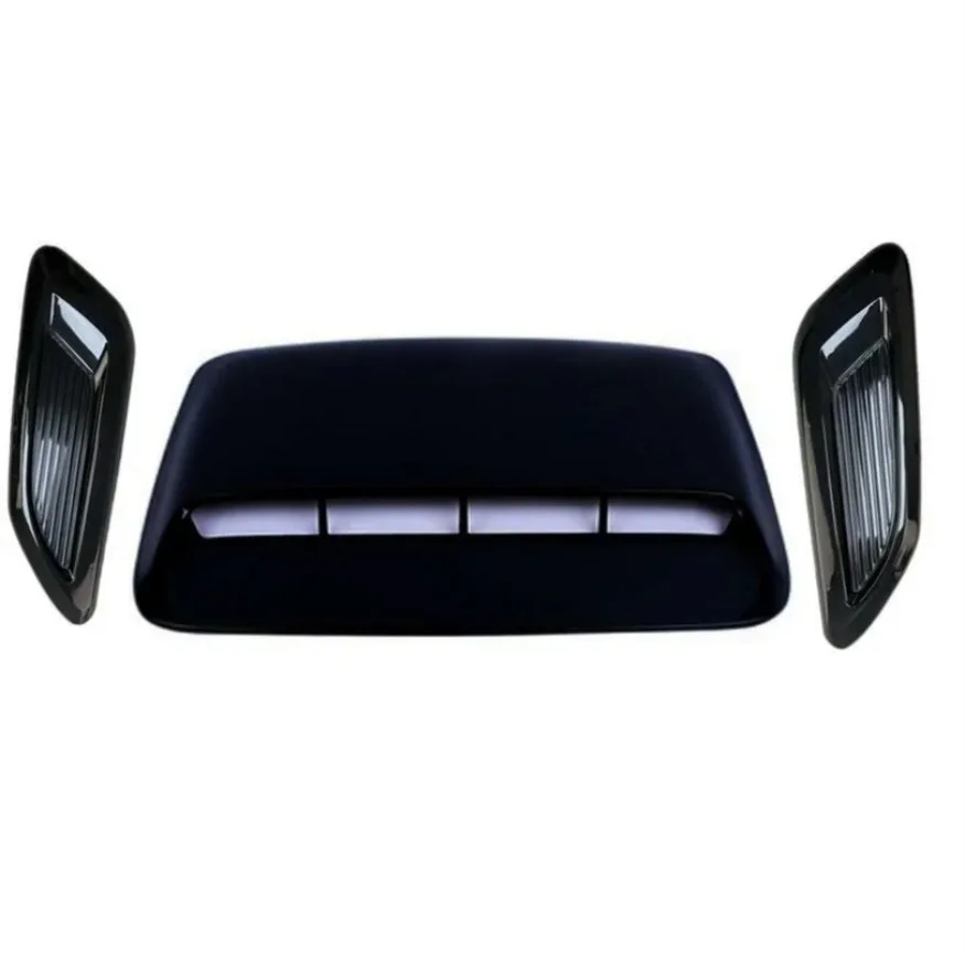 

Center&Side Air Flow Vent Intake Decorative Cover ABS Plastic For Car Hood 3Pcs