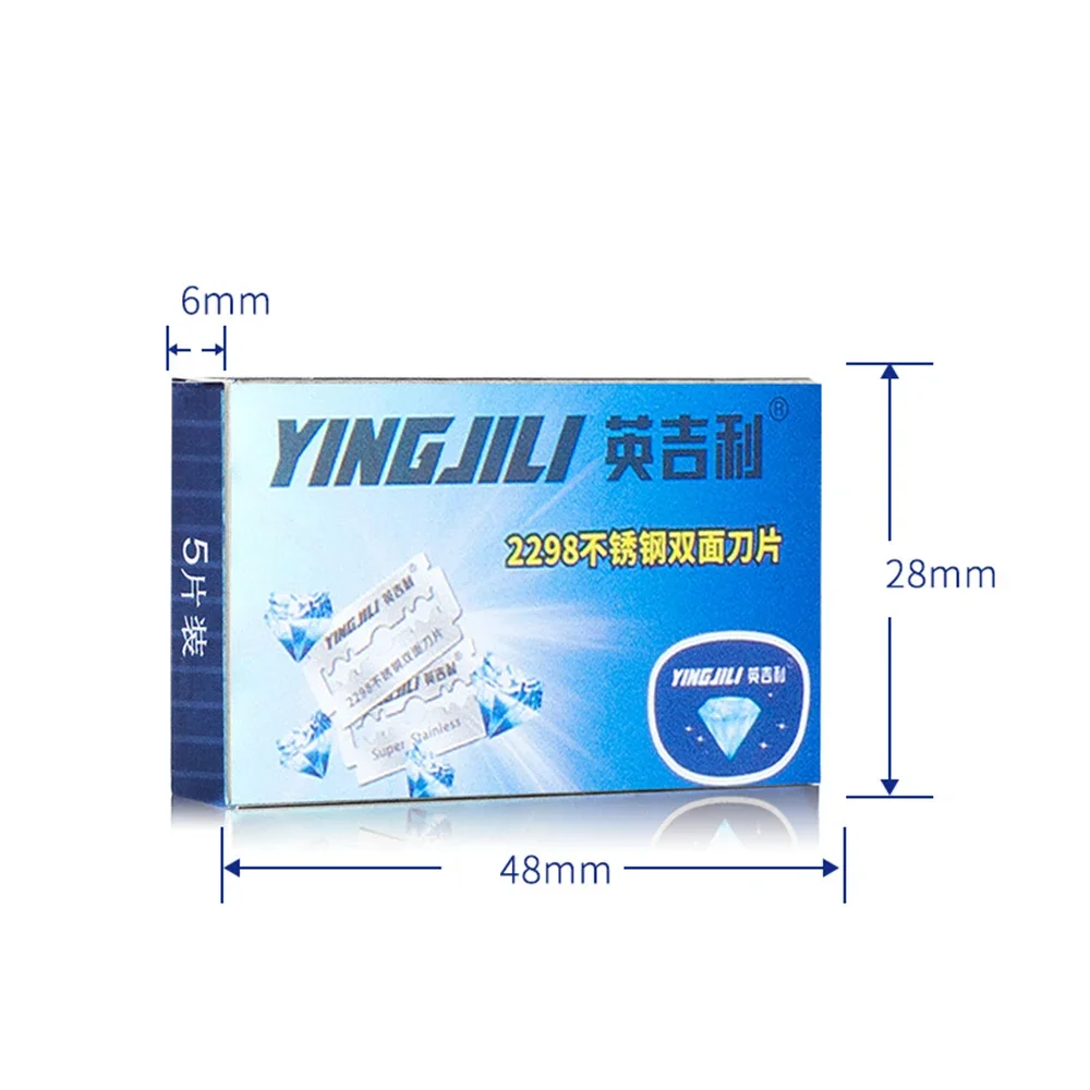 شفرات حلاقة لشفرات الحلاقة ذات الحافة المزدوجة، شفرات من الفولاذ المقاوم للصدأ تستخدم لسكين الطي مع الحلاقة وإزالة الشعر 10/20 قطعة #6