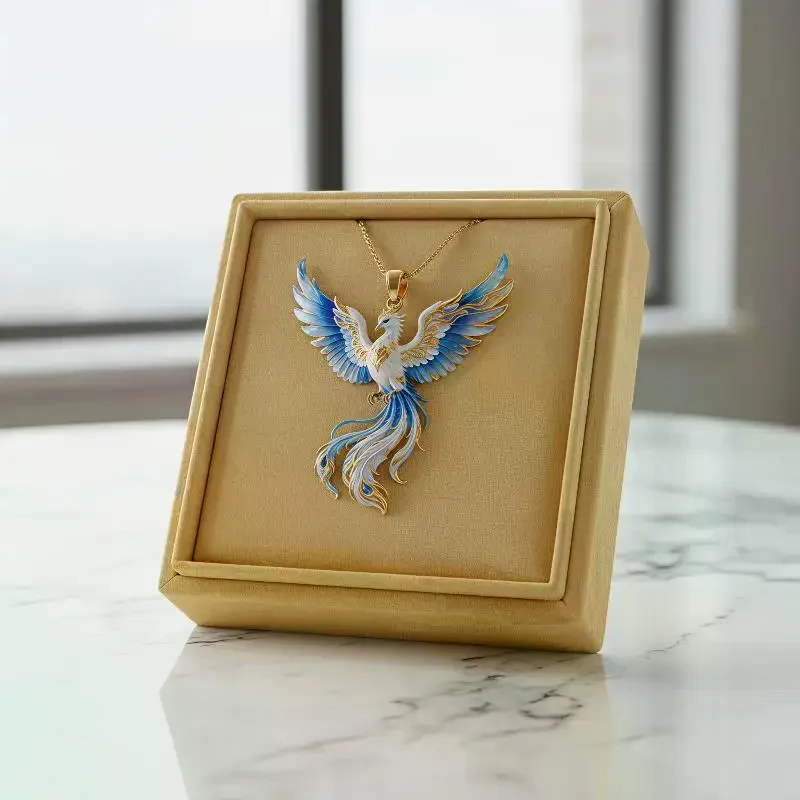 Chinese Mythology Nine Tailed Fox Enamel Pendant Necklace For Women Trendy Exquisite Daily Wear Jewelry Gifts