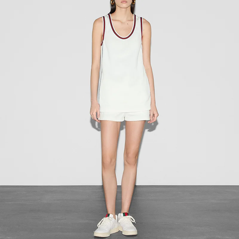 Color Matching Sleeveless Sports Vest Quick-drying Breathable Fitness Sports Training Top Casual Loose Sports Short tennis wear