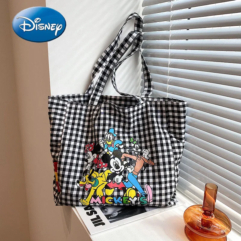 

Disney New Mickey and Minnie Cartoon Large-capacity Canvas Women's Shoulder Bag Casual Strolling Hand-held Crossbody Bag