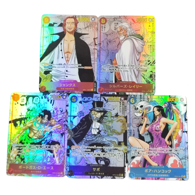 

5pcs/set ONE PIECE Card Japan Roronoa Zoro Manga SABO Shanks Rayleigh Parallel SEC Wings of Captain Collection Card