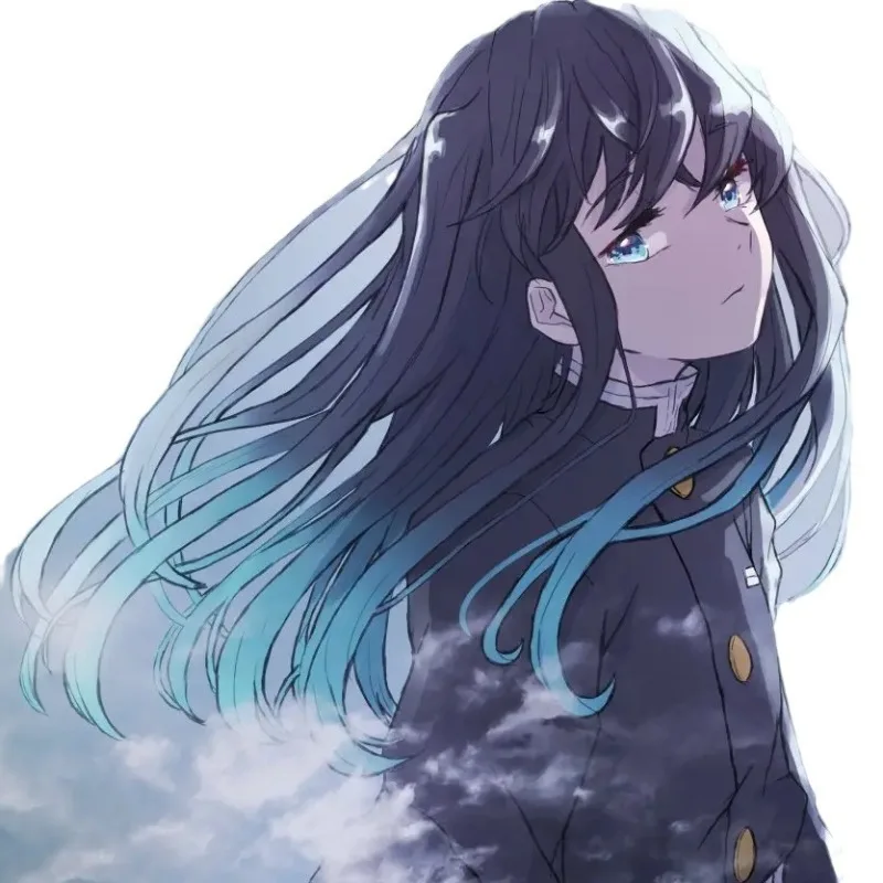 Tokitou Muichirou-peluca de cola de caballo doble, Anime Demon Slayer, pelo largo degradado, ropa de moda diaria para mujer, cubierta de peluca que combina