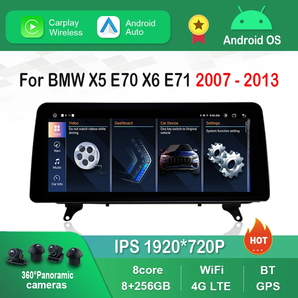 

12.3 inch 1920*720P for BMW X5 E70 X6 E71 2007 - 2013 CCC CIC System Android Car Radio Video Multimedia Player Bluetooth GPS 4G