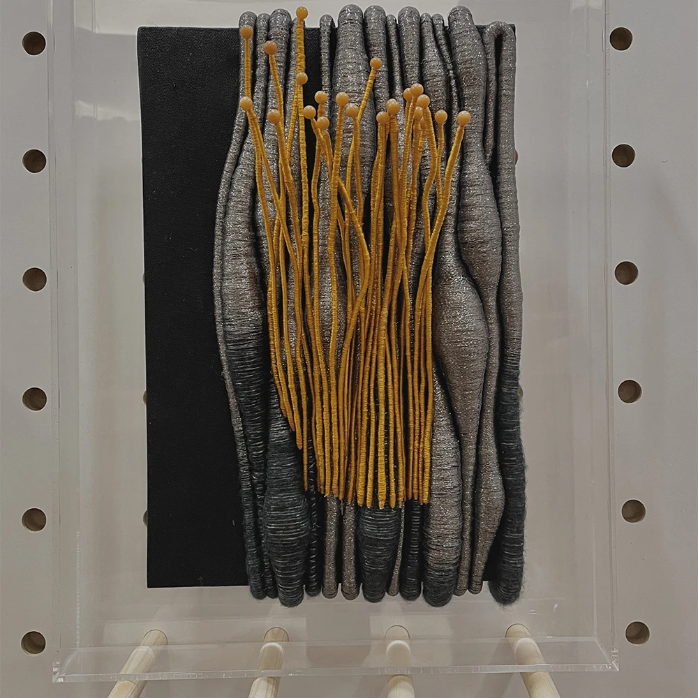 X* Modern Luxury Woven Art Framed Monochrome Textured Wall Sculpture for Upscale Living Spaces#