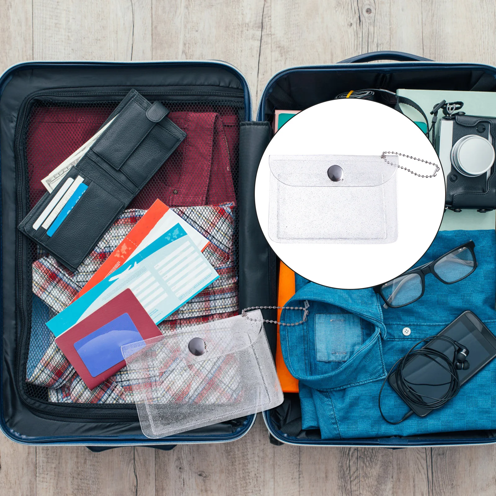 

3Pcs PVC Transparent Card Bag Simple Wallet Coin Purse Women Girl Fashionable Pack Gift Women Bag Simple Wallet