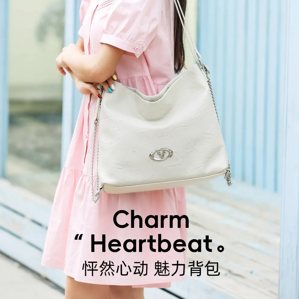 

Genuine Disney Purses And Handbags Original Case Mickey Joint Charm Fashion PU Texture Bag Women's High-end Shoulder Bag 329