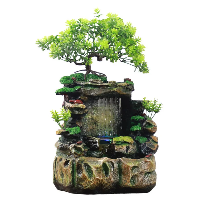 Rockery Stream Tabletop Fountain, Zen Meditation Indoor Waterfall Feature with Automatic Pump for Home Office Bedroom Desk Decor