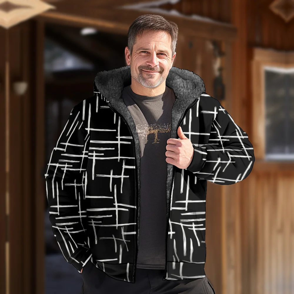 Abrigos de chaquetas de invierno para hombre, ropa de algodón con patrón creativo retro, abrigo cálido Vintage para el hogar