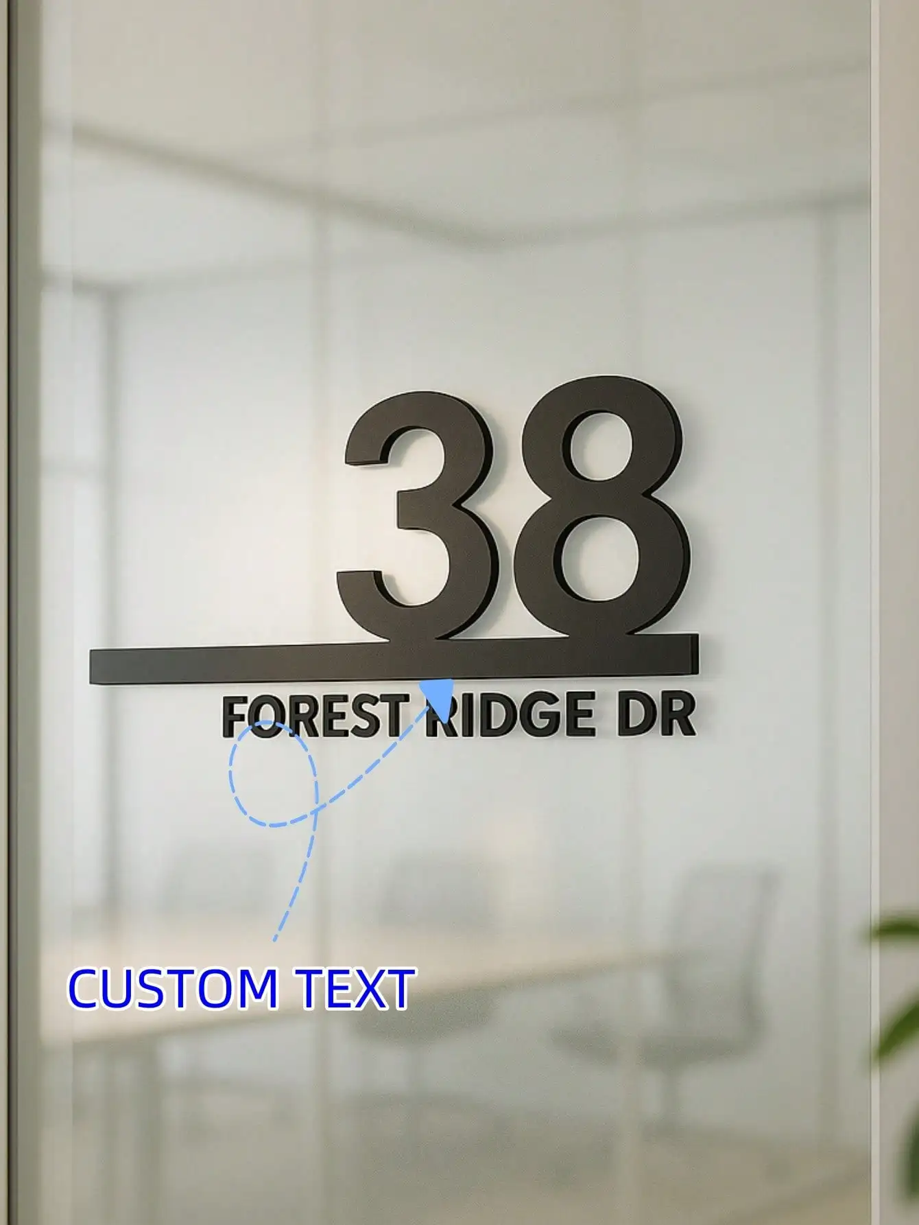 

Modern Metal Address Plaque, Outdoor House Numbers Sign, Custom Door Decor, No Electricity Required, Home Wall Art