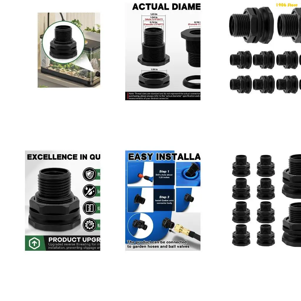 U1JB 10pack Plastic Water Tanks Adapter Fittings Heavy Duty Water Tanks Adapter