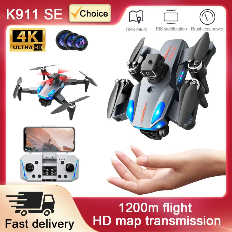 K911 SE profesjonalny quadcopter Drone 4K HD ESC potrójna kamera 5G WIFI bezszczotkowa moc GPS przepływ optyczny unikanie przeszkód drony