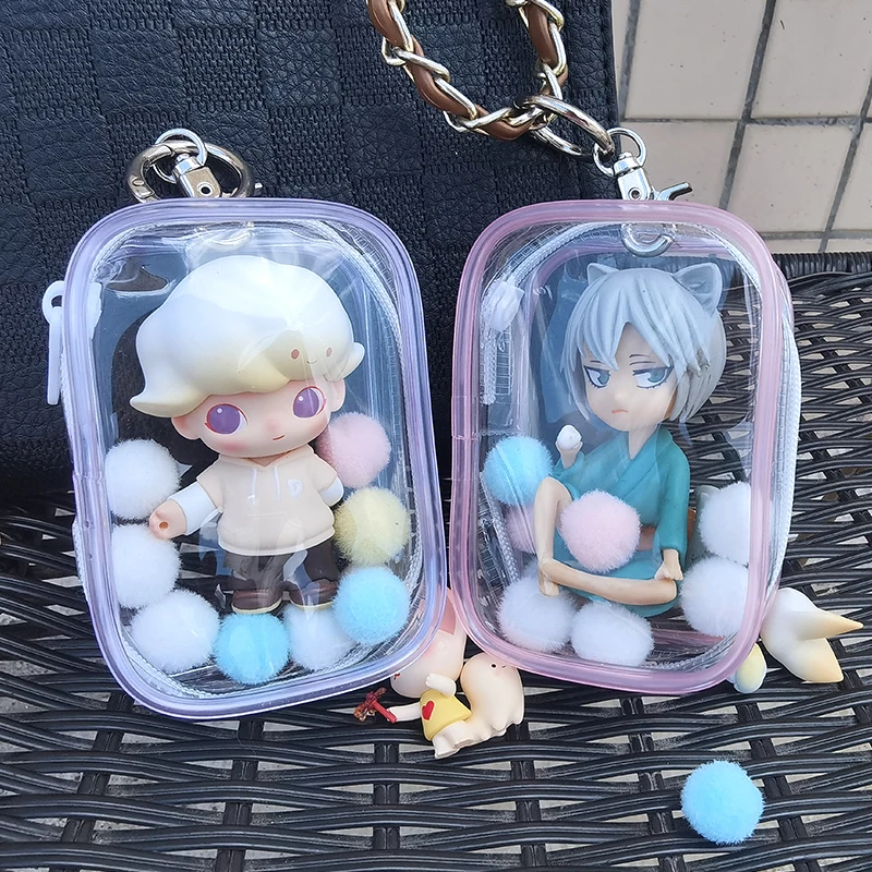 Clear Outdoor Bag Mini Transparent Storage Pouch Girl Shopping Protector Case For Small Little Nendroid Figure Plushy AC Toys