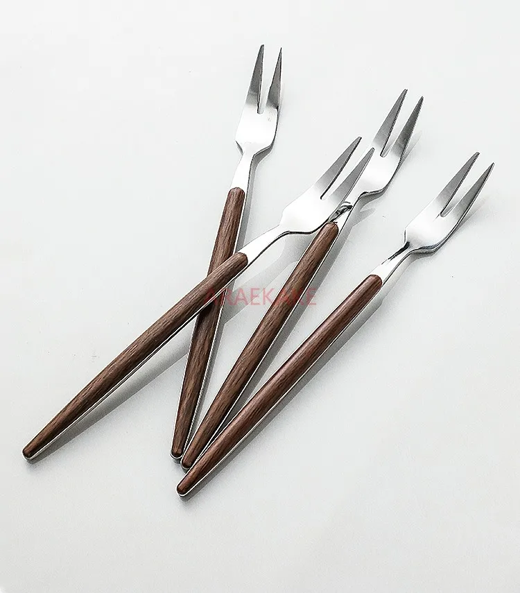 Household stainless steel snack fork, cake fork, fruit sign, dessert insert, high aesthetic commercial set