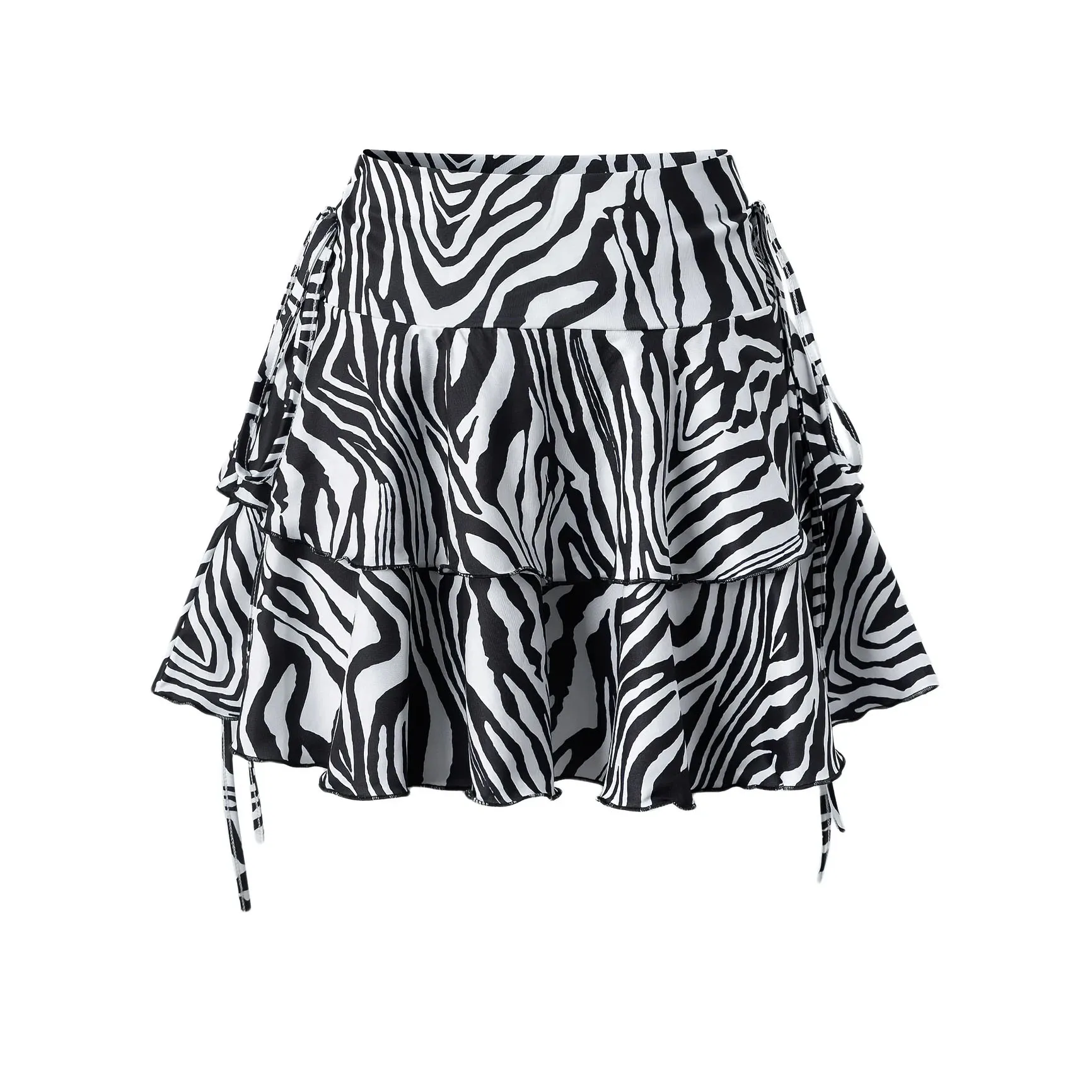 New Summer for Women Fashion Zebra Print Skirt Outdoor Versatile High Waist Slim Fit Elastic Waist Short Skirt Goods In Stock
