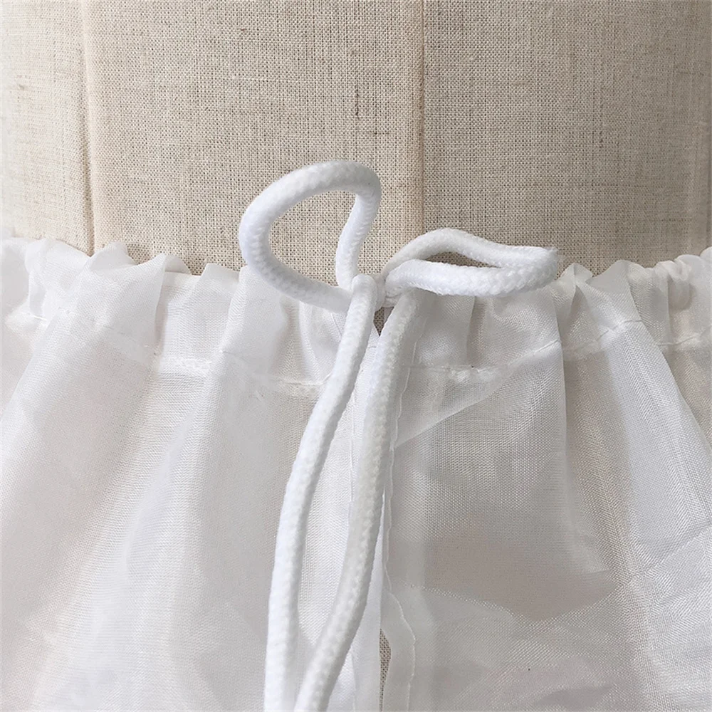 Jupon Crinoline Blanc à 3 Cerceaux de Haute Qualité, Sous-Jupe pour Robe de Bal et de Mariée