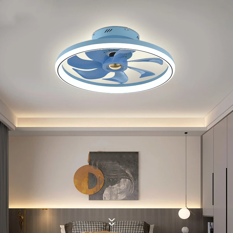 Moderno ventilatore da soffitto intelligente con luce a Led semplice sala da pranzo camera da letto camera dei bambini arredamento per la casa