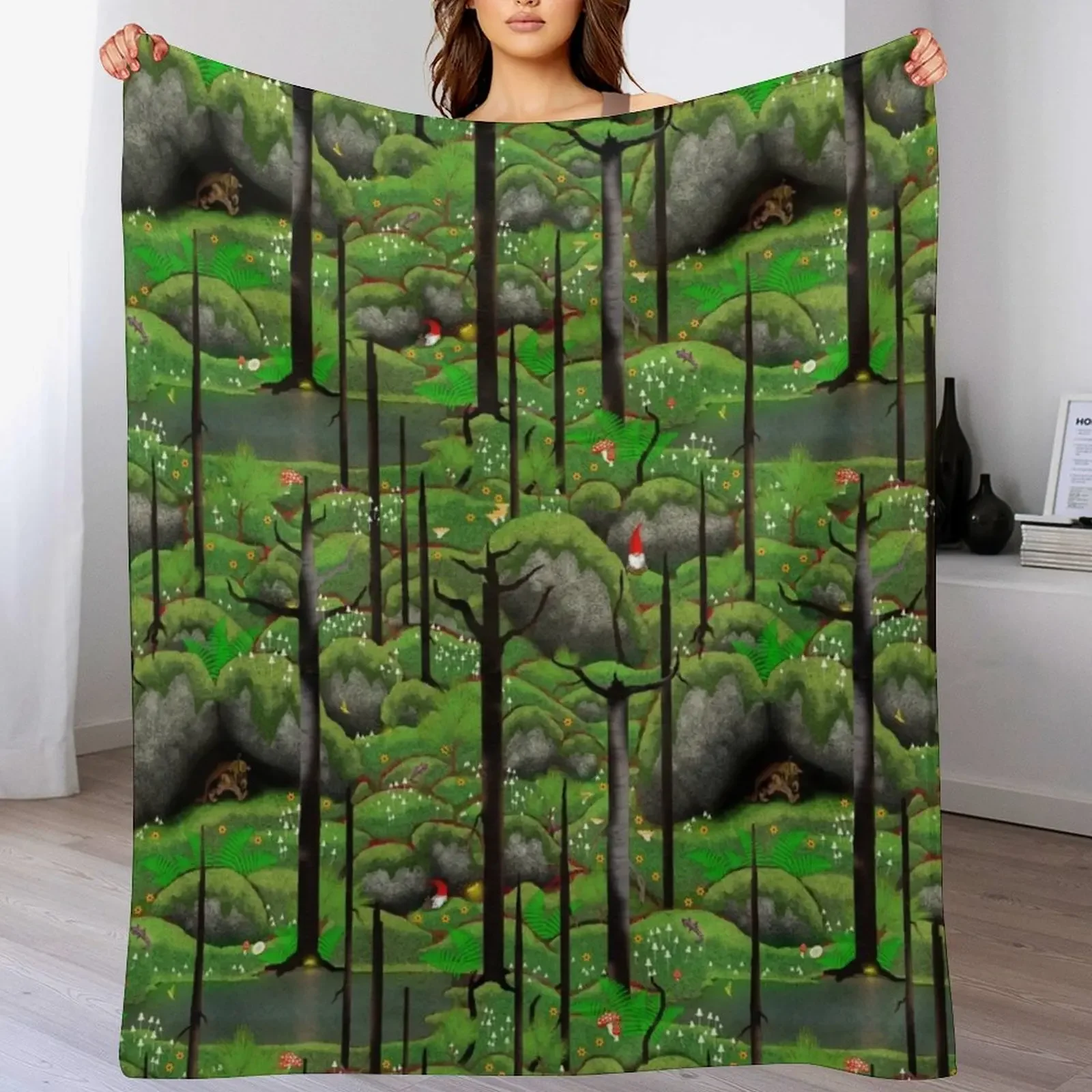 Forest Magic: after the fire Throw Blanket Faux Fur Soft Warm Blanket for Bed