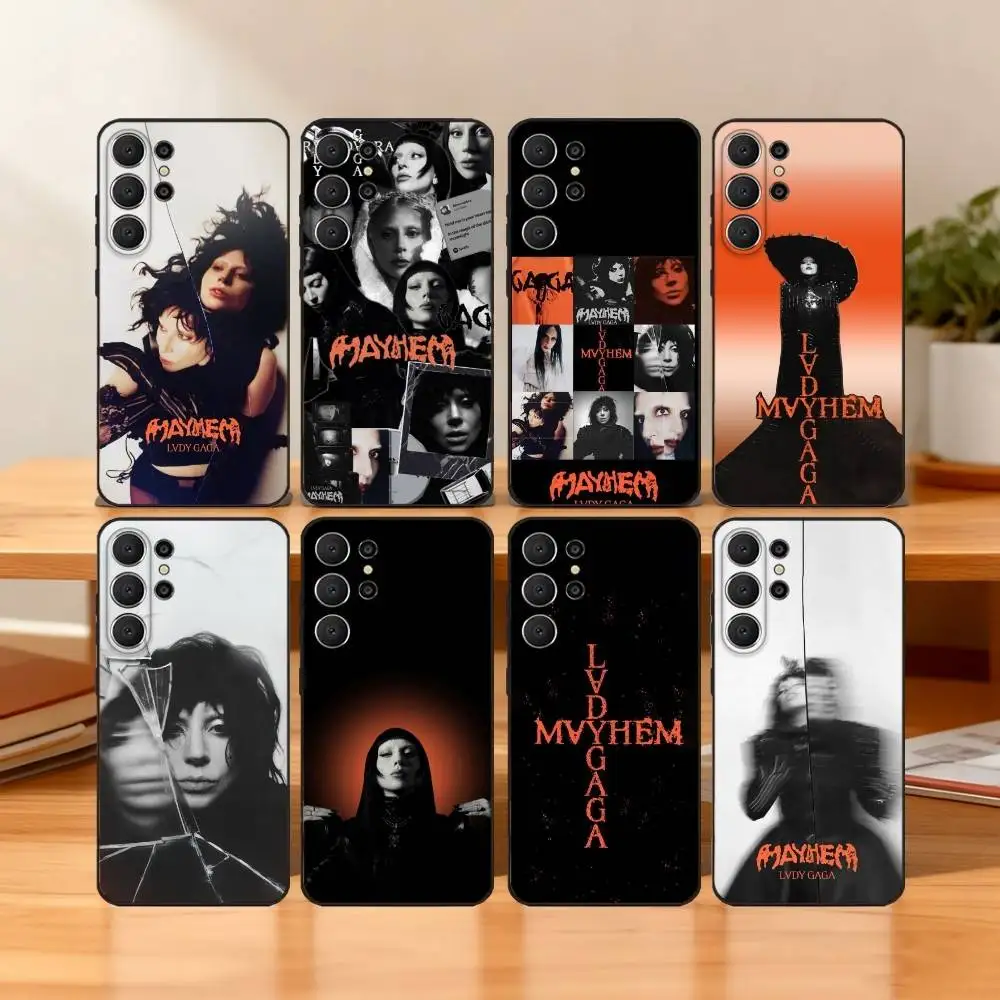 

Art-L-Lady G-Gaga MAYHEM Edgy Phone Case For Samsung S25,24,23,22,30,21,10,9,Ultra,Plus,Lite,FE Soft Black Case